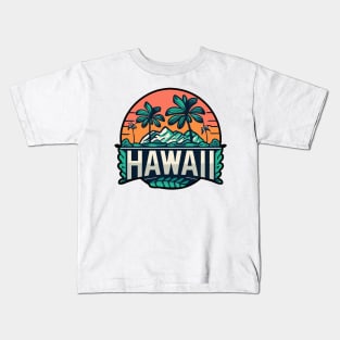 Hawaii Retro Sunset Kids T-Shirt